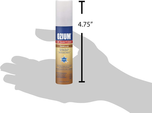 Ozium 0.8 oz. Air Sanitizer & Odor Eliminator - Vanilla Scent, Pack of 6 for Homes, Cars, Offices and More
