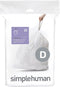simplehuman CW0163 20L White Liners, 20 Count — Code D