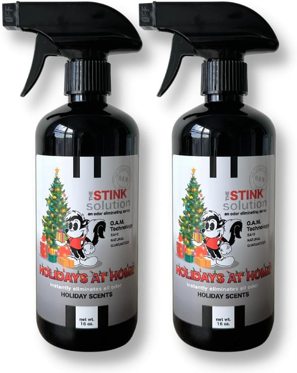 Holiday Odor Eliminating Spray for Must & Leftover Food - Safe to Spray on Skin & Furniture - 2 Bottles (16 oz)