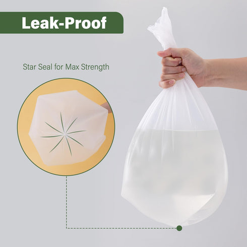 Jaoul 1.2 Gallon Small Trash Bags, 60 Counts, Unscented Strong Bathroom Trash Bags for 1 Gallon Cans, White