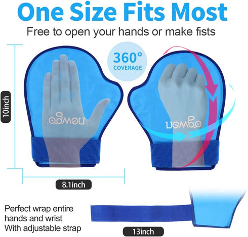 NEWGO Hand Ice Pack Gloves for Pain Relief, 2 Pack Cold Gloves for Chemotherapy and Arthritis