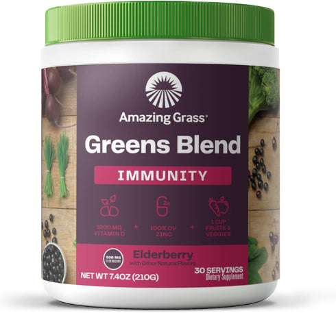 Amazing Grass Greens Superfood for Immune Support: Greens Powder with Organic Spirulina, Chlorella, Beet Root Powder,