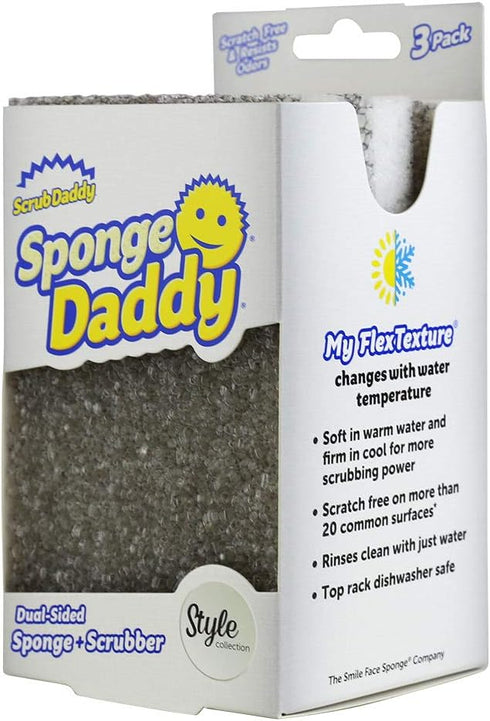 Multipack Scrub Daddy Sponge Daddy Style, Dual Sided Sponge Scrubber, Dish Sponges for Washing up, Non Scratch Scourers