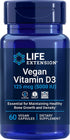 Life Extension Vegan Vitamin D3 - Joint/Bone Health & Immune Support, 60 Count