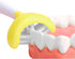 2 Pieces 3 Sided Toddler Toothbrush - Soft Bristles for Kids Tooth and Gum Care (C1 Blue + Yellow)