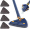 360 Degree Rotatable Adjustable Cleaning Mop, 52.1'' Telescopic Triangular Mop with 4 Replacement Microfiber Pads (Blue)