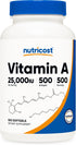 Nutricost Vitamin A, 25000 IU, 500 Softgels, Non-GMO, Gluten Free