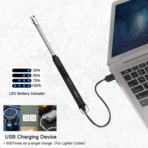 ARECTECH Candle Electric Lighter, Rechargeable USB Arc Windproof Plasma for Cooking BBQs Birthday Gift