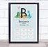 The Card Zoo New Baby Birth Details Christening Nursery Dinosaur Initial B Gift Print