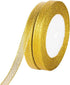 Molshine 50yard (2rolls) Gold Organza Ribbons - Shimmer Sheer Thin Glitter Ribbon for DIY and Christmas Decoration