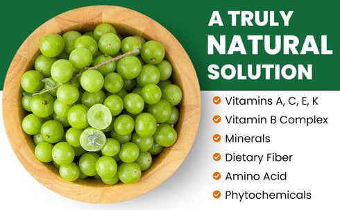 AMLA Capsules - 1000mg per Serving, 120 Veg Capsules - Natural Vitamin C & Antioxidants, Raw Whole Superfood