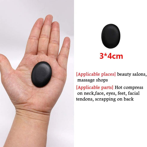 AKOAK 10 Pcs Natural Heat Retention Basalt Hot Stones for Spa and Massage Therapy, 1.18 Inch x 1.57 Inch