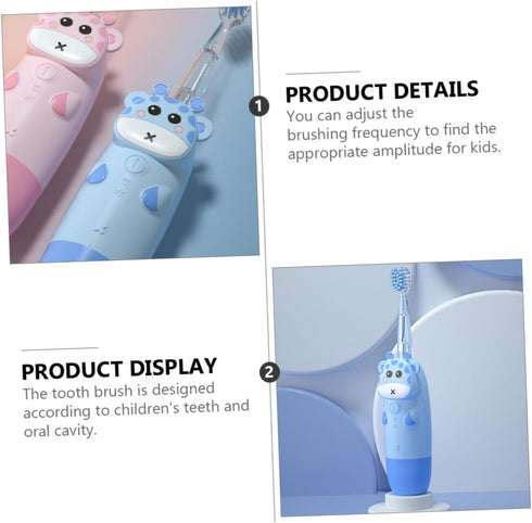 Set 4pcs SHERCHPRY Boys and Girls Sonic Electric Toothbrush Colorful Deer Design Rechargeable Gentle for Baby Teeth No