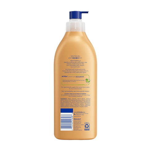 NIVEA Cocoa Butter Body Lotion for Dry Skin with Hyaluronic Acid, 72-Hour Moisturizer, 16.9 Fl Oz Pump Bottle