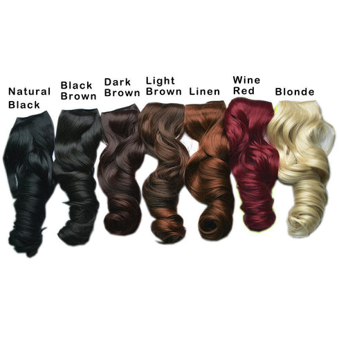 REECHO 14" 1-Pack 3/4 Full Head Wavy Clips in Synthetic Hair Extensions HE008 for Women