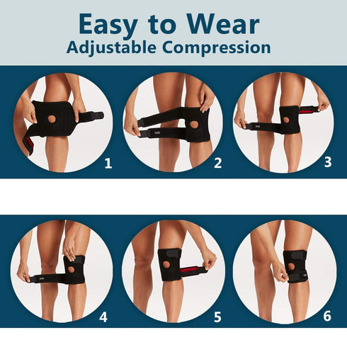ComfiLife Knee Brace - Neoprene for Knee Pain Relief, Adjustable Compression, Open Patella Support, Non-Slip (Small)