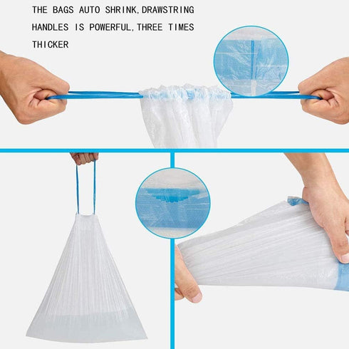 T-H-See 1.2 80 Counts,Auto Small Trash Bag, Gallon Garbage Bags Bathroom Trash can Liners for Bedroom Home Kitchen