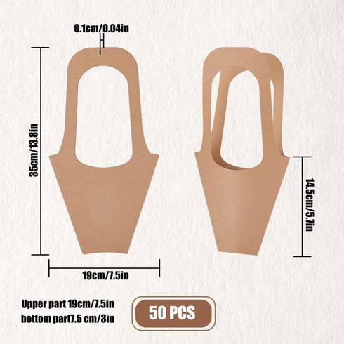 WWT 50 Pcs Flower Bouquet Bags with Handles - Perfect for Events