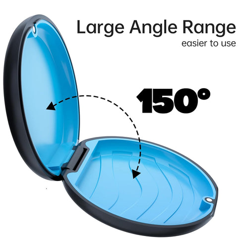 Slim Aligner Retainer Case Compatible with Invisalign, Cute Black Mouth Guard Case with Removal Tool & Brush