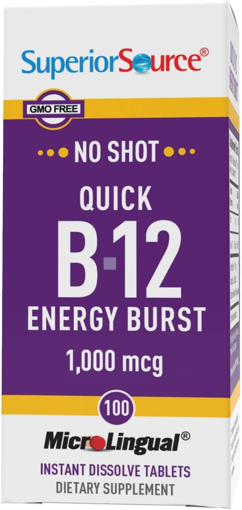 Superior Source Quick Vitamin B12 Energy Burst, 100 Tablets