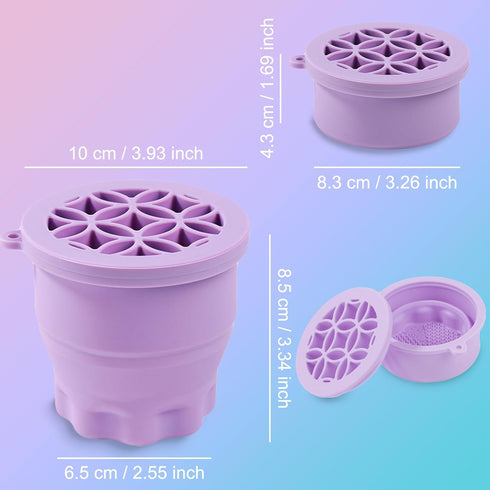 Makeup Brushes Cleaner Mat with Storage Holder, Portable Washing Tool, 2 In 1 Silicone Brush Cleaner Pad