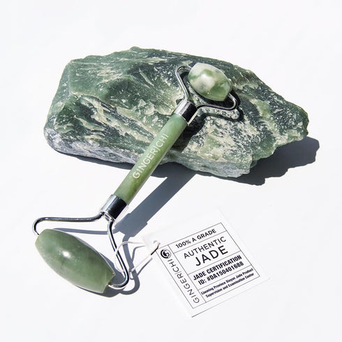 Jade Roller - Anti-Aging Therapy for Skin Care, Face Sculpting Tool for Eyes, Cheeks, Forehead