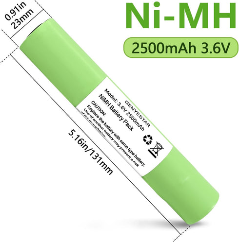Flashlight Battery, 75175 Battery Compatible with Maglite Flashlight, (Ni-CD, 6V, 2500 mAh) Ultra High Capacity, Replacement for Streamlight Maglite