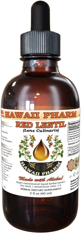 Hawaii Pharm LLC Red Lentil (Lens Culinaris) Tincture Dried Seed Liquid Extract, Red Lentil, Herbal