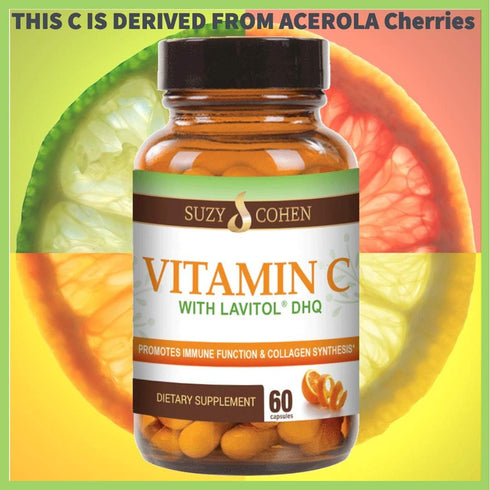 100% Natural Vitamin C from Acerola Cherry, 250 mg Citrus Bioflavonoids, 60 Capsules