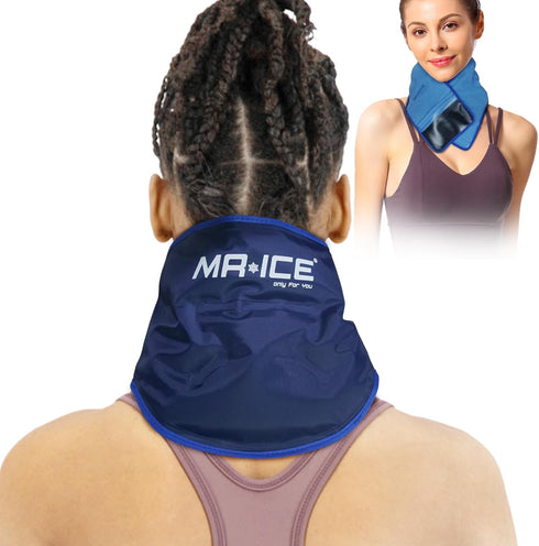 MR.ICE Neck Ice Pack for Injuries, Reusable Cold Pack for Neck - Gel Ice Pack for Neck and Shoulders with Plush Backing