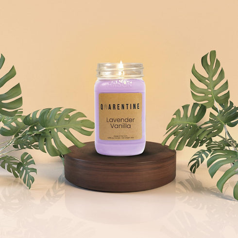 Qarentine 100% Therapy(16oz) Organic Soy Wax Lavender Scented Vegan Candle | Floral & Sweet Aroma | Pure Soy