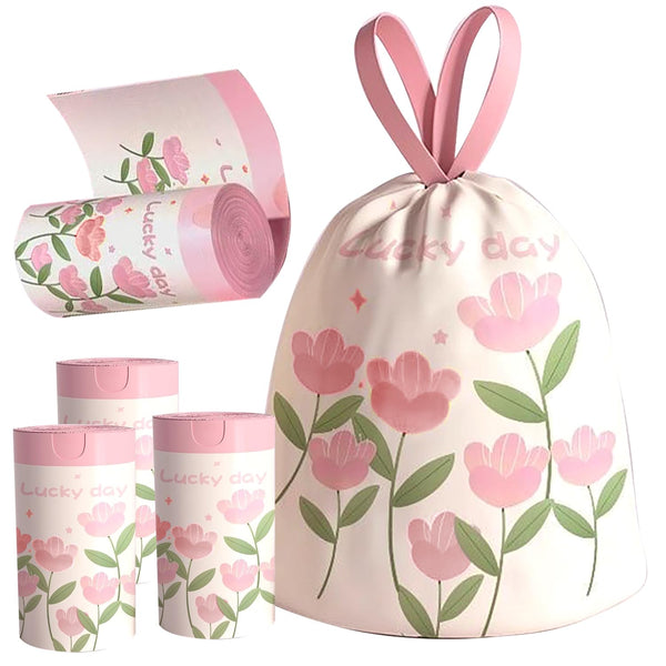 YIHUANYIFA 4 Gallon Trash Bags 200pcs Drawstring Tearing-free for Bathroom Office Home Bedroom