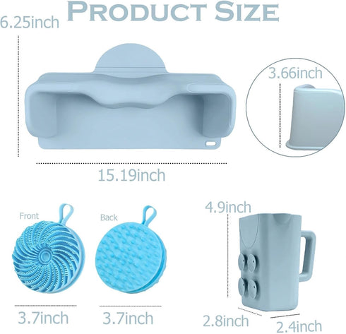 nestery Silicone Portable Shampoo Bowl, Hair Washing Station for Kids and Elderly with Rinse Cup & Scalp Massager, Hair