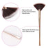 Fan Makeup Brush for Highlighter, Blush, Flutty & Powder Cosmetic Tool with Long Handle & Anti-Champagne Gold Brush