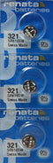 Renata Watch Battery 321 0%Hg Mercury Free - Pack of 3