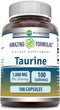 Amazing Formulas Taurine Supplement 1000 mg 100 Capsules | Non-GMO & Gluten-Free