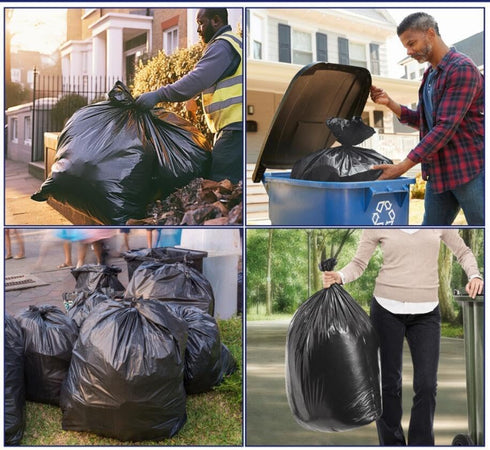 Teivio 8 Gallon 60 Counts Strong Trash Bags - Garbage Bags for Bathroom Trash Can Bin Liners, Medium Plastic Bags