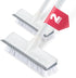 BOOMJOY 2 Pack Floor Scrub Brush with Long Handle, 2 in 1 Scrape and Brush for Cleaning Deck, Tile