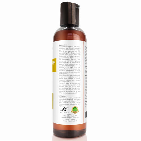 Velona Meadowfoam Seed Oil 4 Fl Oz - 100% Pure and Natural Carrier Oil for Cooking, Skin, Hair, Body & Face
