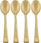 Dynasty Collection Gold Plastic Spoons - 20 Count - Stunning Design for Weddings, Birthdays & Special Occasions