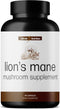 Organic Lions Mane Capsules - Immune Health & Cognitive Supplement with Reishi & Cordyceps, 90 Veggie Capsules