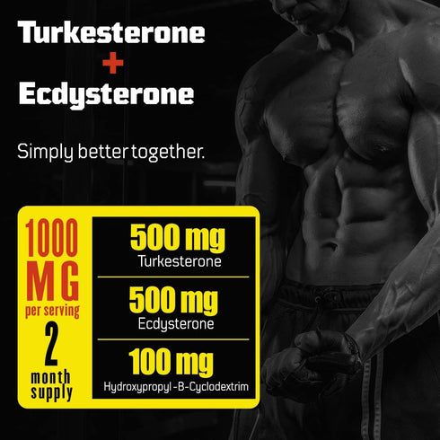 Turkesterone + Ecdysterone Anabolic Supplement - 120 Caps (2 Months) - 1000mg, 98%-95% Purity, ISO 17025 Certified