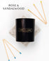 Rose & Sandalwood Scented Candle by Benevolence LA | 8oz Soy Candle, Black Home Fragrance | Gifts for Women and Men