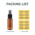 LISAPACK 1oz Amber Small Plastic Spray Bottle, 12 Pack, Mini Fine Mist Travel Size Atomizer, Brown