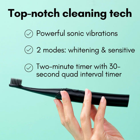 Burst Curve Sonic Electric Toothbrush for Adults, Slim Travel Toothbrush with Cover and Ultra Soft Bristles