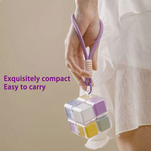Pomelo Life 7 Magic Cube Pill Organizer Keychain - Day Weekly Portable Medicine Box with Moisture-Proof Sealed