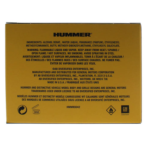 Hummer Eau De Toilette Spray for Men 4.2 Ounces