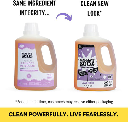 Molly's Suds Liquid Laundry Detergent | Natural Laundry Detergent Soap for Sensitive Skin | 2x Concentrated, High Efficiency (HE) | Lavender - 100 Loads
