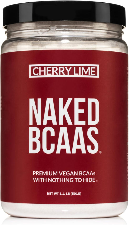 Cherry Lime Naked BCAAs Powder - 100% Pure Vegan 2:1:1 Formula, 501 Grams
