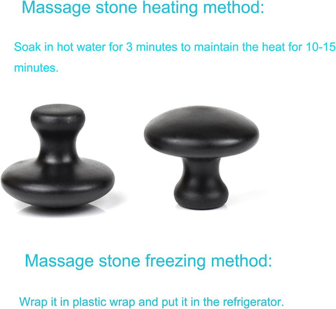 Set 2 Natural Bian Stone Massage Stones - of Mushroom-Shaped Hot Rocks